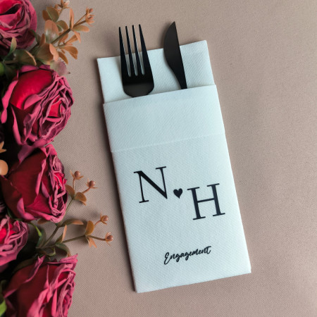 50 Adet Orlea Kişiye Özel Airlaid Kumaş Dokulu Peçete - Beyaz