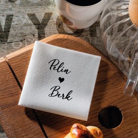 Hera Kişiye Özel Airlaid Kokteyl Peçete ( Beyaz )